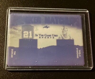 Shaquille O’Neal 1/1 Tim Duncan Leaf Printing Plate 2020 SP 1 of 1 Shaq Lakers 1