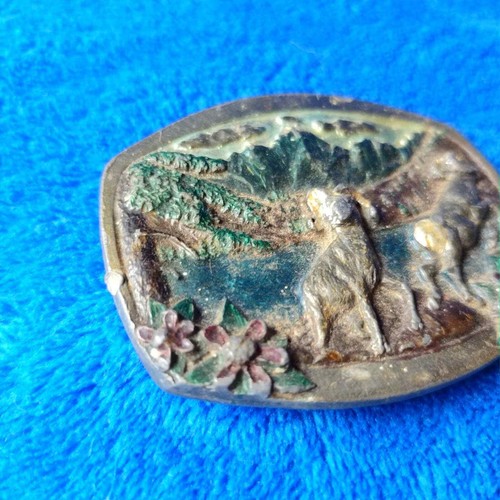 Vintage C&J 1985 Big Horned Rams Sheep Mountain Scene Color Belt Buckle - Picture 2 of 6