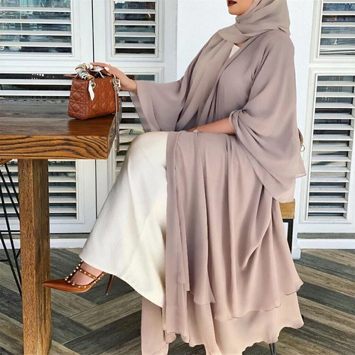 Muslim Style Womens Long Open Cardigan Maxi Chiffon Dress Kimono Abaya Kaftan! - Picture 15 of 37