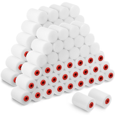 60 Pcs 2 Inch Foam Mini Paint Roller Covers Small High Density Sponge Paint R...