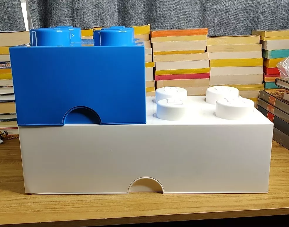 2 LEGO Storage Brick Cases. One 8 Stud and one 4 Stud Plastic Bin