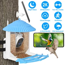 Smart Bird Feeder w/ Camera Bird Watching Auto Capture Videos & Motion Detection