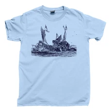 Kraken T Shirt Giant Octopus Squid Sea Monster Shipwrecks Davy Jones Locker Tee