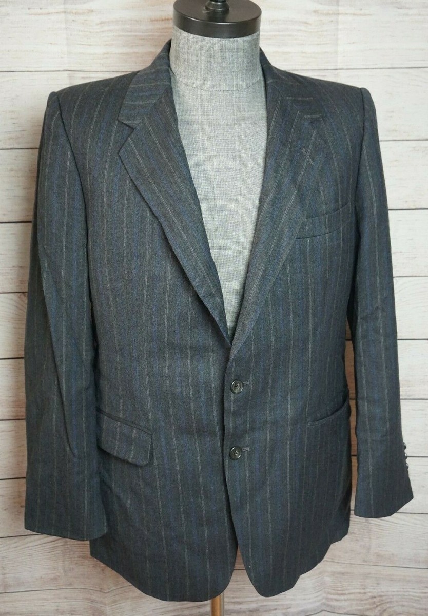 ジャケット Givenchy Blazer Givenchy Monsieur Gray Blue Pinstripe Blazer Suit Jacket