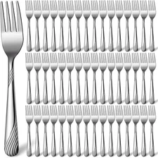 100 Pcs Metal Dinner Forks Bulk Set 6.9 Inches Stainless Steel Forks Silverware