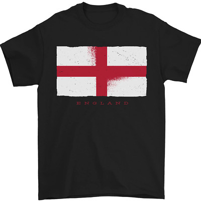 England Flag St Georges Day Rugby Football Mens T-Shirt 100% Cotton ...
