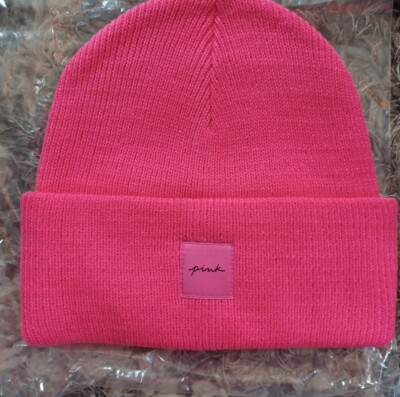 Victorias Secret PINK ribbed Beanie Hat BRAND NEW ONE SIZE hot pink | eBay