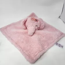 Parents Choice Pink Elephant Plush Lovey Baby Security Blanket Satin Floral