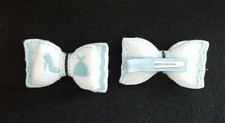 Cinderella Blue and White Feltie Alligator Clip Hair Bows