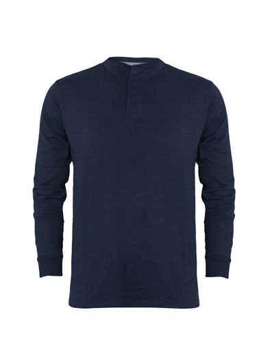 Men's Henley Long - Sleeve Single Jersey T-Shirt With Granddad Collar (2334) - Picture 10 of 31