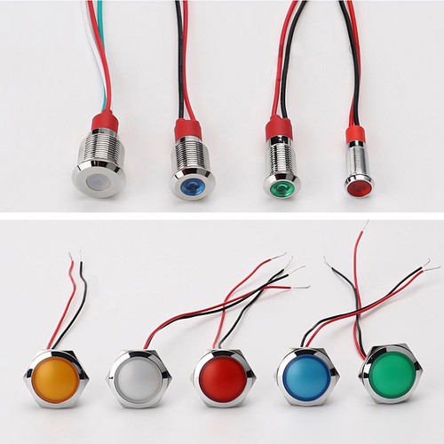 Metal Indicator Light LED Waterproof Small Line Power Signal Light AC/DC 3V-220V - Picture 4 of 19