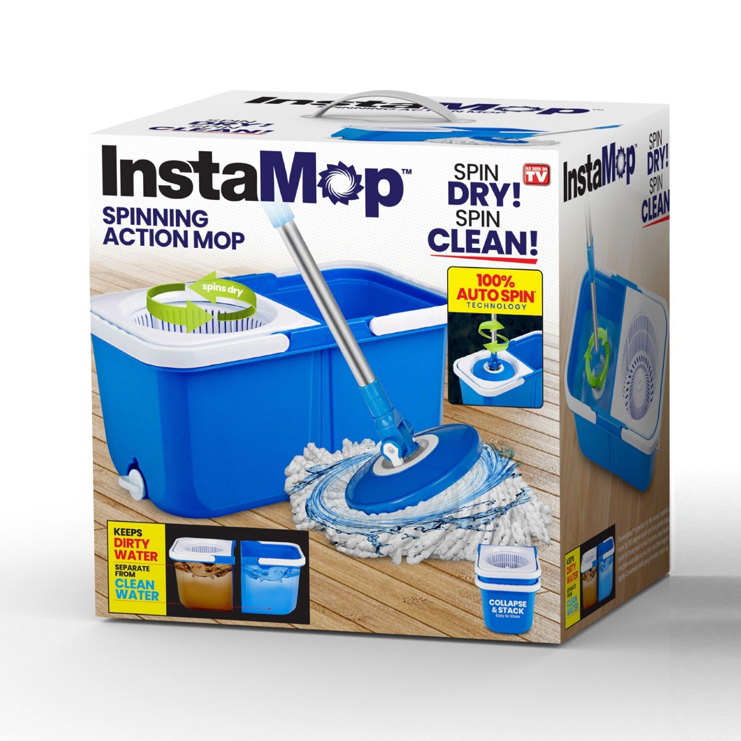 Spin Mop and Bucket Set with Wringer Microfiber Mop Head eBay