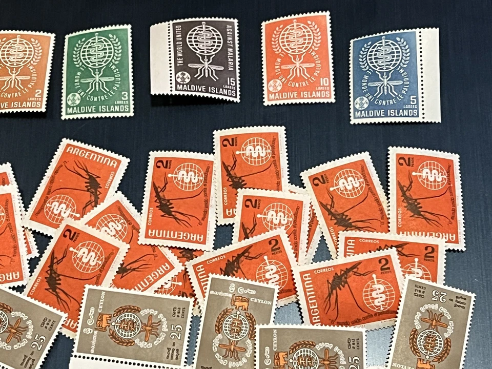 LOTE DE SELLOS DE MALARIA COMO NUEVOS DE MALDIVAS, ARGENTINA Y CEILÁN Foto 3 de 4
