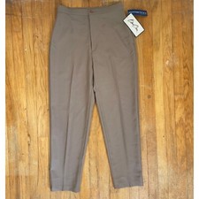 Vintage High Waist Pants Size Medium 29" Waist 1990s Taupe Twill Trousers