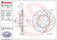 2X Bremsscheibe Vorne Brembo 09A7381X FÜR CitroËN Mitsubishi Peugeot