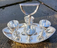 Antico EPNS Piatto Argento Tazza Uovo Set di 4 Tazze Piedi Supporto M.H & Co