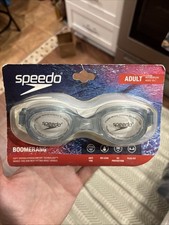 Speedo Adult Boomerang Swim Goggles - Ages 14 New In Box - Gray