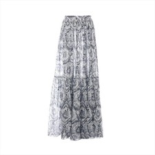 Christian Dior Cotton Skirt I40 Ladies' Blue x white 441J96A3817 Comes with pet