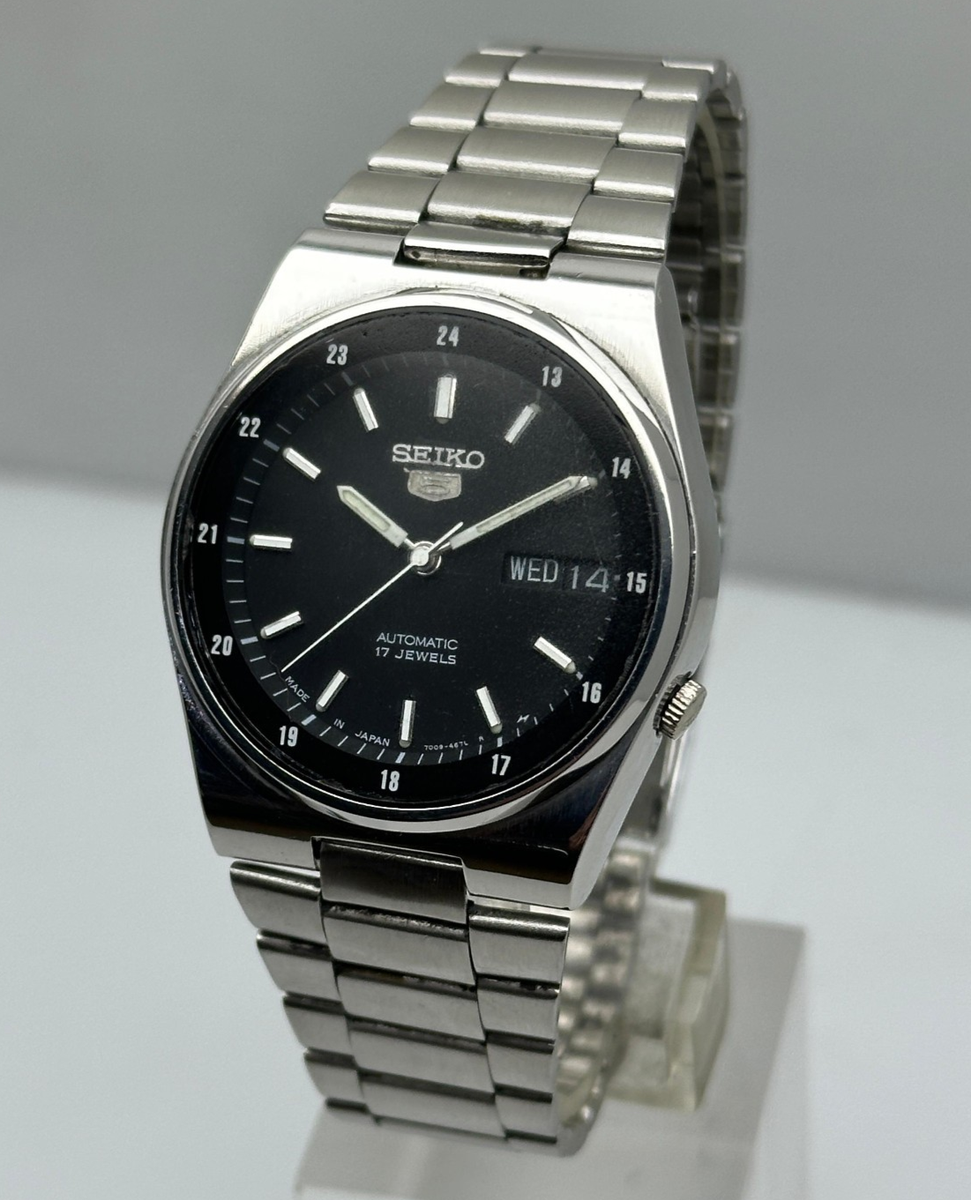 Seiko 5 Automatic 7009-3161 Railway Time Day/Date Vintage Men's