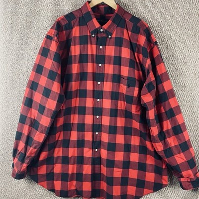 Polo Ralph Lauren Shirt Mens 3XLT Button Red Black Buffalo Check Lumberjack E194