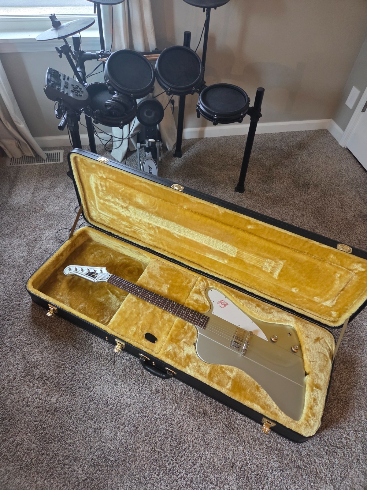 Used Epiphone 1963 Firebird I, Silver Mist + Hardcase