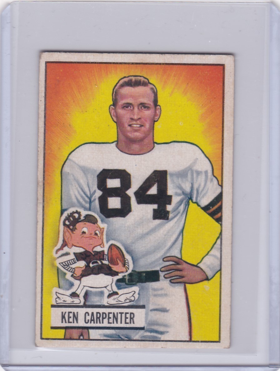 1951 Bowman Ken Carpenter #39,  Cleveland Browns,  Ex-Mt * FREE SHIPPING *
