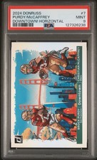 2024 Panini Donruss Horizontal Downtown! Christian McCaffrey Brock Purdy #7 RARE