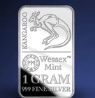 Wessex Mint Kangaroo 4 X 1 Gram 999 Fine Silver Bars