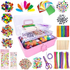 1405 Pcs Art and Craft Supplies for Boys and Girls, Toddler DIY Craft Art Sup...