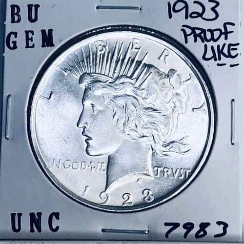 1923 P BU GEM PEACE SILVER DOLLAR UNC MS+++ U.S. MINT RARE COIN 7983