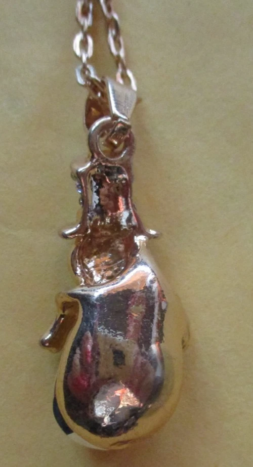 Yellow Topaz Snowman on Goldtone  20" Chain. Gift Box. - Image 3 of 4