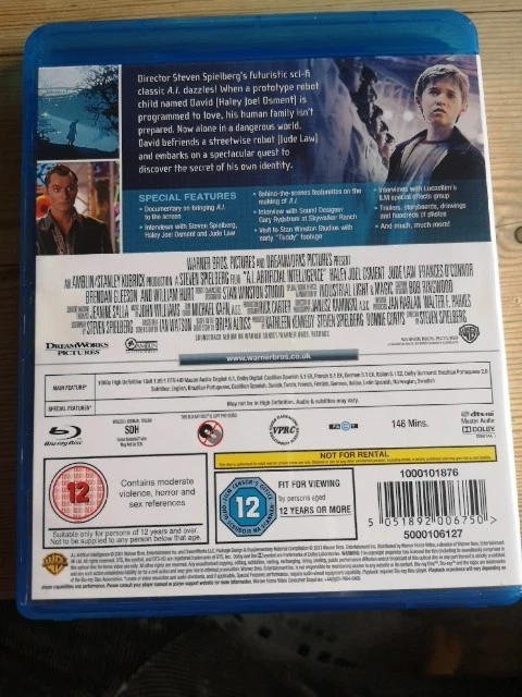 A.I. Artificial Intelligence 2011 Blu-ray Steven Spielberg, Jude Law - Image 2 of 2