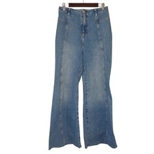 Free People We The Free Florence Flare Jeans Medium Wash High Rise Size 32