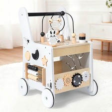 Wooden Baby Walker Busy Board Cognitive Development Gift for Boys Girls Sturdy