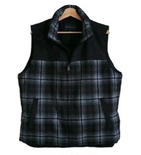 Pendleton Men's Wool Blend Insulated Vest Full Zip Black Plaid Size L