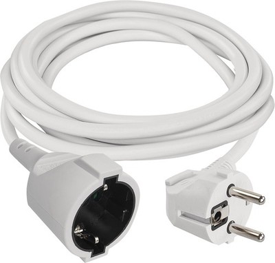 ExtraStar Verlängerungskabel, 1,5mm², Länge 5m, PVC, weiß (BY301P)