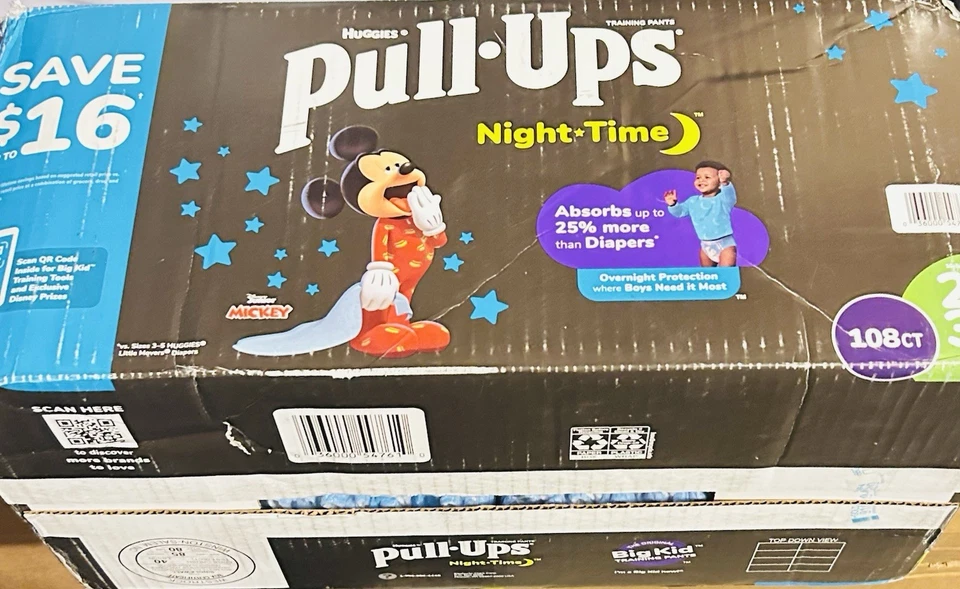 Pantalones de Entrenamiento Disney Pull-Ups 108 Ct Talla 2T-3T • Entrenamiento para Ir al Baño • Envío Rápido Foto 3 de 3