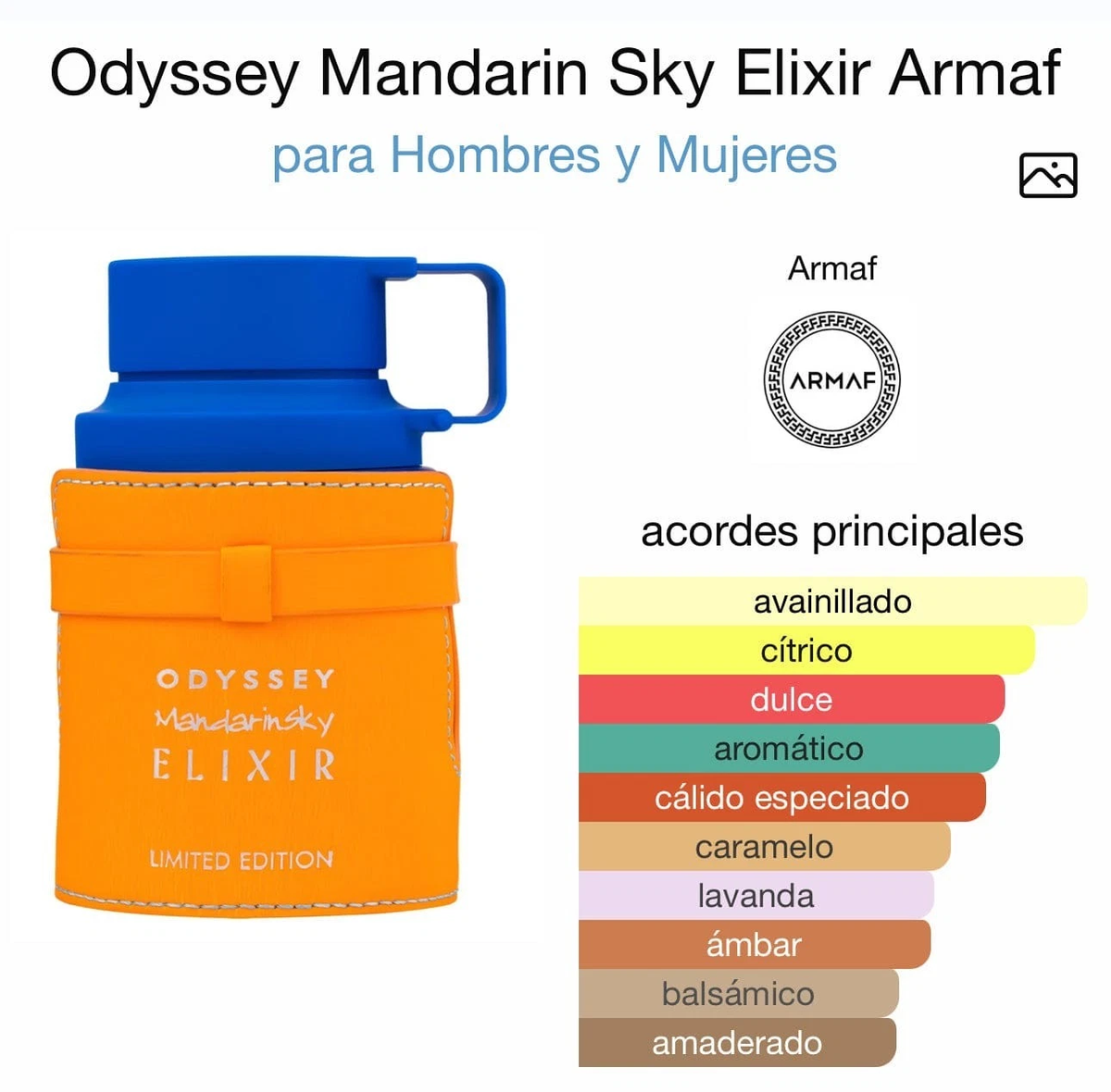 Odyssey Mandarin Sky Elixir by ARMAF EDP Spray Men perfume 3.4oz