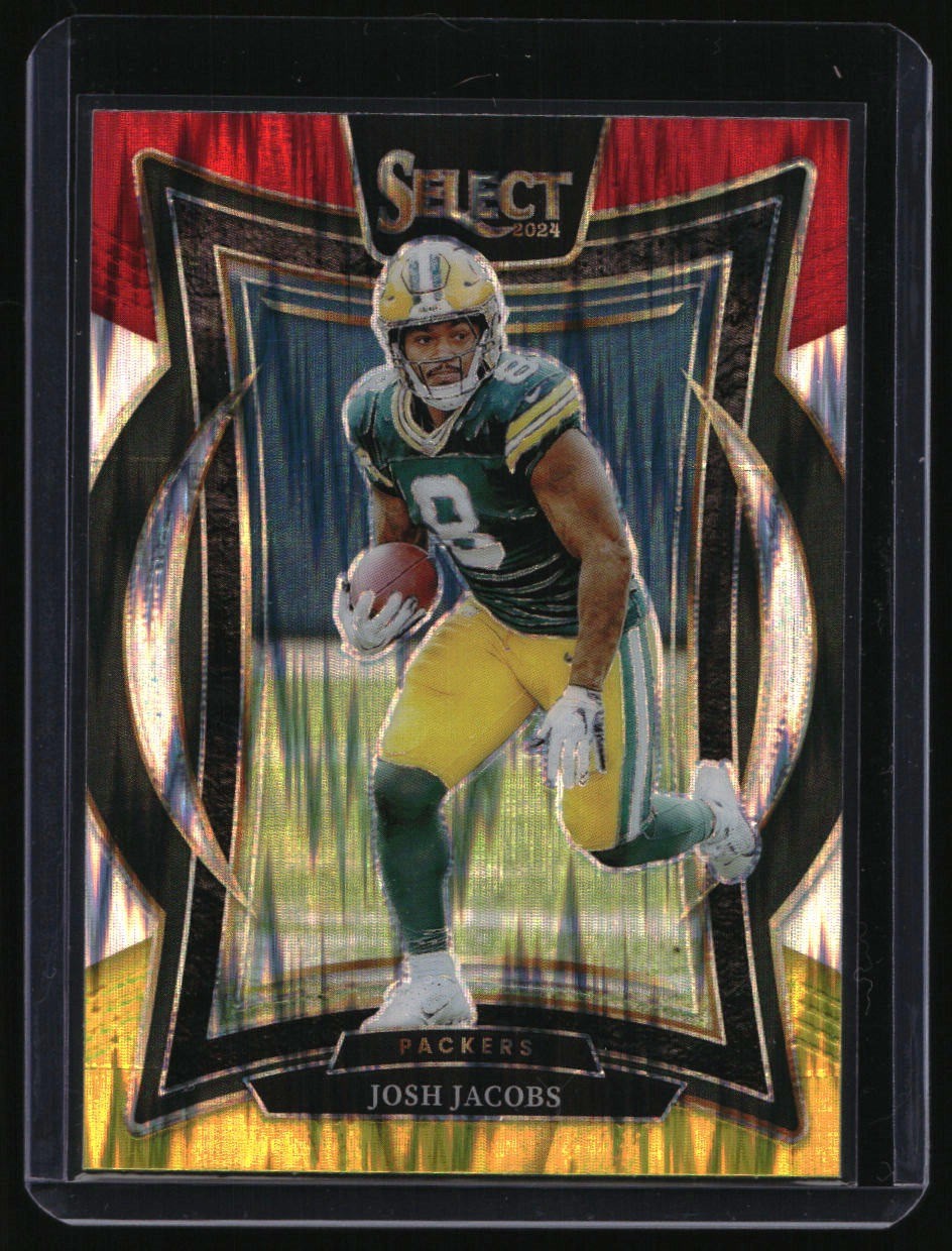 2024 Panini Select #73 Josh Jacobs Red & Yellow Prizm Shock