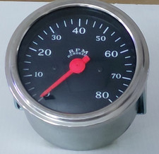 Veethree 3 38 Black Tachometer 0-8000 Rpm Red Needle With Bracket Pn 37249 Veethree 3 38 Black Tachometer 0-8000 Rpm Red Needle With Bracket Pn 37249