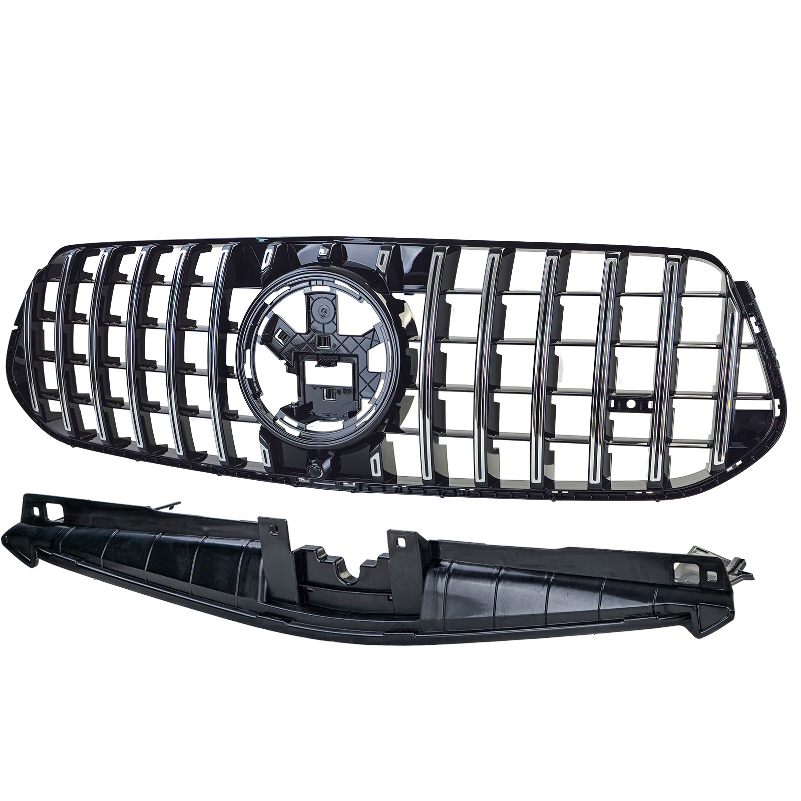 Griglia Anteriore Nera Cromo per Mercedes Gle V167 + Coupe C167 Dal 2023 - Miniatura 3