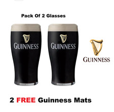Set Of 2 Guinness Pint 20oz 568ml Beer Glasses. New 2024 Design 🍀🍺