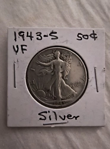 1943-S Liberty Walking Half Dollar Mintmark Reverse VF Silver San Francisco