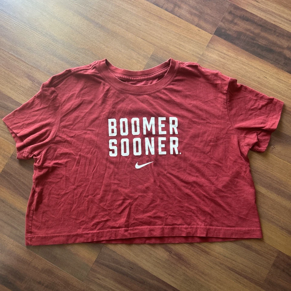 Oklahoma University Boomer Sooner nike crop top Loose Fit Size Large - Image 2 of 4