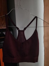 NWT WOMENS VICTORIA  S SECRET PINK SEAMLESS LIGHTLY LINED BRA-SIZE LARGE-MAROON
