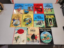 Lot of 11 Tintin French Hardcover Comic Albums