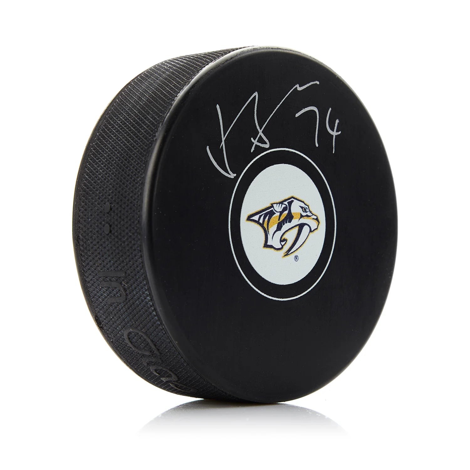 Juuse Saros Autographed Signed Nashville Predators Hockey Puck - JSA 