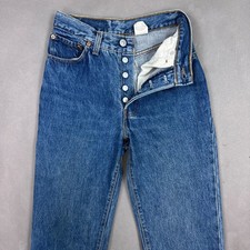 Vintage Levis 501 Jeans Womens 5 Blue 80s Button Fly Denim Pants Made USA 23x31