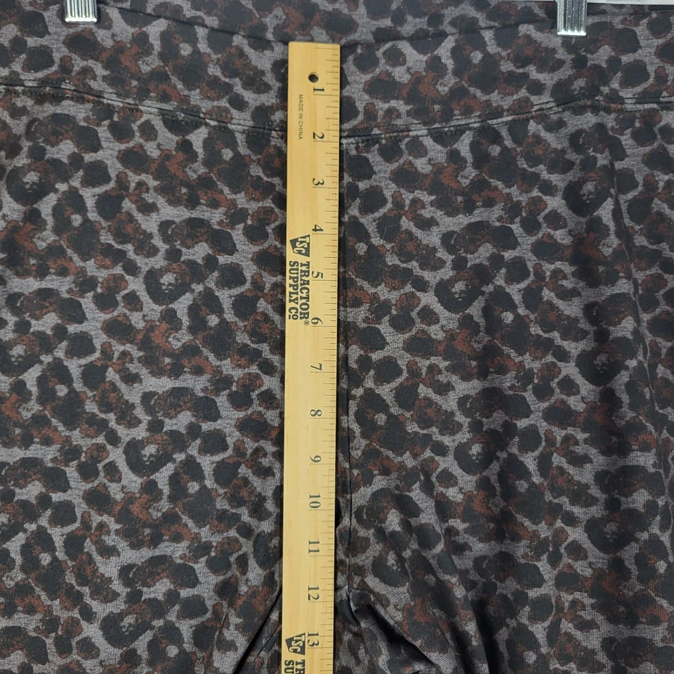 Calça Pull-On Feminina Catherine's Plus Size 2X Marrom Preta Estampa Animal Elástica - Imagem 4 de 4