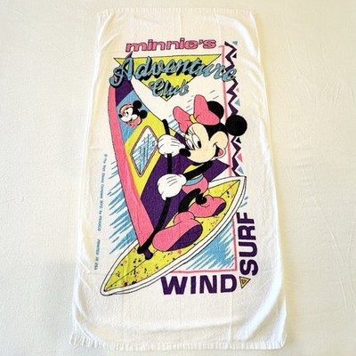 Vintage Disney Minnie Mouse Beach Towel Minnie s Adventure Club Surf Franco READ